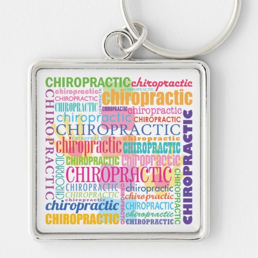 Porte-clés Collage de mot de chiropractie (Devant)