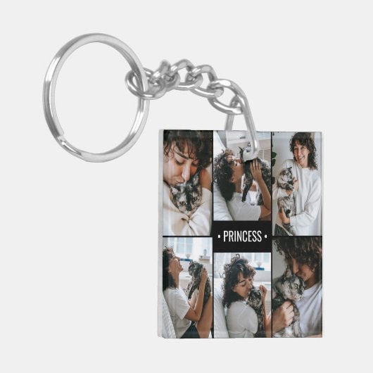 Porte-clés Collage de photos de chat Monogrammé (Devant gauche)