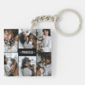 Porte-clés Collage de photos de chat Monogrammé (Dos)