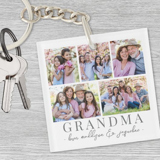 Porte-clés Collage de photos de grand-mère