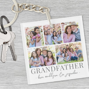 Porte-clés Collage de photos du grand-père