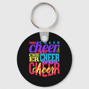 Porte-clés Collage de typographie Cheerleader de Cheer Cheerl