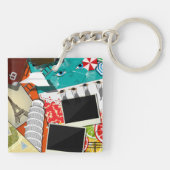 Porte-clés Collage de voyage avec des sites touristiques embl (Dos)