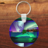 Porte-clés Collage des aurores boréales de l'Alaska (Recto)