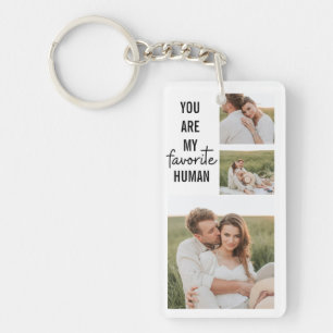 Porte-clés Collage moderne Couple Photo & Romantic Love Citat