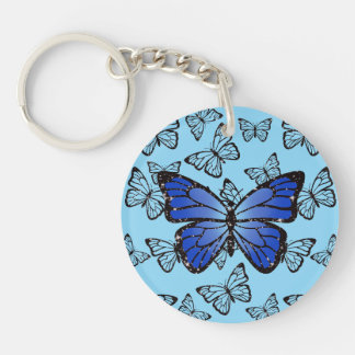 Porte-clés Collage Papillon Design Pailleté