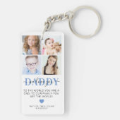 Porte-clés Collage photo 4 Insta tendance DADDY 'we love you' (Dos)