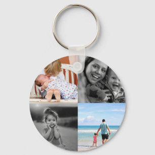 Porte-clés Collage photo circulaire