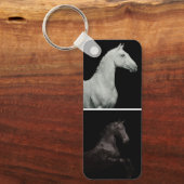 Porte-clés Collage photo de chevaux équestres 2 Texte personn (Recto)