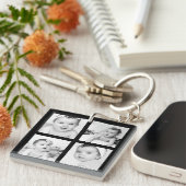 Porte-clés Collage photo de conservation personnalisée Noir 4 (Devant Droit)
