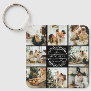 Porte-clés Collage photo de couple monogrammé   Cadeau monogr