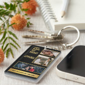 Porte-clés Collage photo en couple et belle citation romantiq (Devant droit)