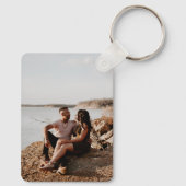 Porte-clés Collage photo et texte personnalisé (Verso)