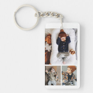 Porte-clés Collage photo et texte personnalisé