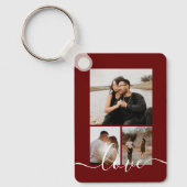 Porte-clés Collage photo et texte personnalisé (Recto)