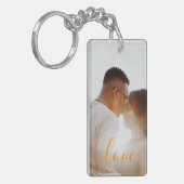 Porte-clés Collage photo et texte personnalisé (Devant gauche)