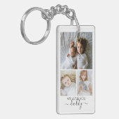 Porte-clés Collage photo et texte personnalisé (Devant gauche)