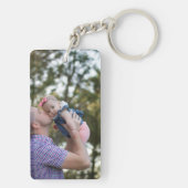 Porte-clés Collage photo et texte personnalisé (Dos)