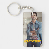 Porte-clés Collage photo et texte personnalisé (Devant)