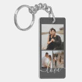 Porte-clés Collage photo et texte personnalisé (Devant gauche)