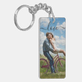 Porte-clés Collage photo et texte personnalisé (Devant gauche)