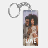 Porte-clés Collage photo et texte personnalisé (Devant gauche)