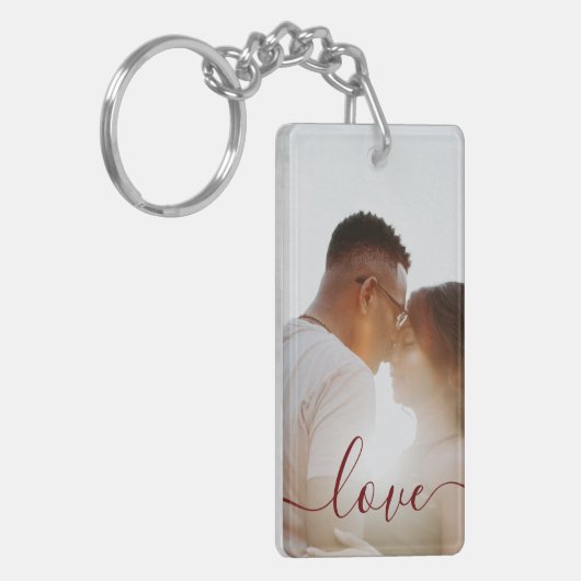 Porte-clés Collage photo et texte personnalisé (Devant gauche)