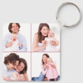 Porte-clés Collage photo floral rose personnalisé Fête des mè (Dos)