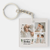 Porte-clés Collage Photo & Grand-Mère Cuisine Toujours Ouvert (Devant)