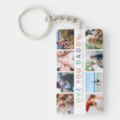 Porte-clés Collage photo 'JE T'AIME PAPA' Cadeau souvenir (Devant)