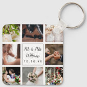 Porte-clés Collage photo Mariage personnalisé (Dos)
