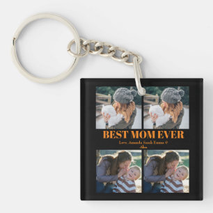 Porte-clés Collage photo personnalisé 4 pour battre maman à j