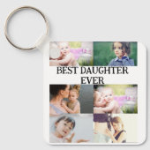 Porte-clés Collage photo personnalisé de la meilleure fille d (Recto)