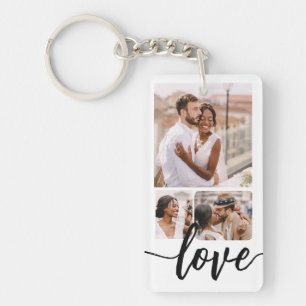 Porte-clés Collage photo personnalisé Texte personnalisable