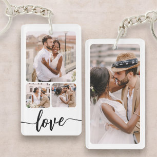 Porte-clés Collage photo personnalisé Texte personnalisable