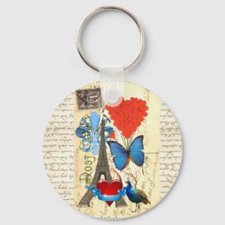 Porte-clés Collage romantique Paris