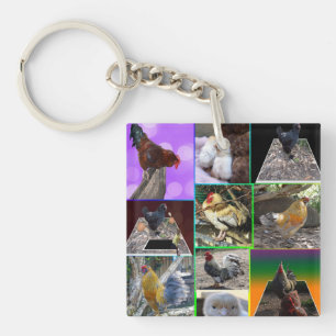 Porte-clés Collarge photo de poulet,