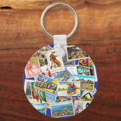 Porte-clés Collecte de carte postale vintage (Recto)