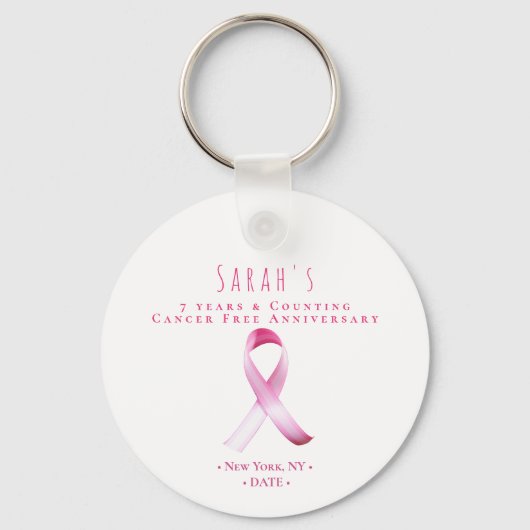 Porte-clés Collecte de fonds pour le cancer du sein rose Code (Recto)