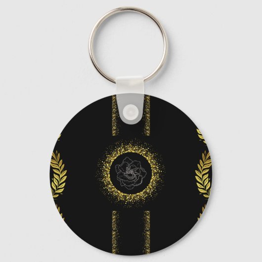 Porte-clés Collection Gold Leaf - Bague Rose brillante (Recto)