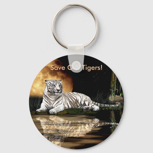 Porte-clés Collection Gros Cat Rare White Tiger (Recto)