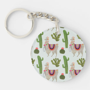 Porte-clés Collection Llamarama   Cactus & Llama Motif