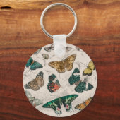 Porte-clés collection papillon aquarelle antique art beurre (Recto)