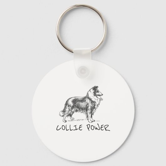 Porte-clés Collie chien "collie power" (Recto)