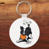 Porte-clés Collie frontalier en jeu (Recto)