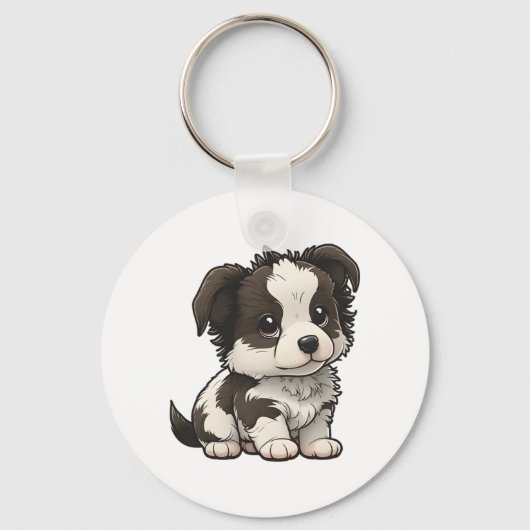 Porte-clés Collie frontalière de Chibi (Recto)