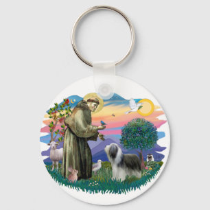 Porte-clés Collie hérissée (blanc ardoise)