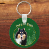 Porte-clés Collie (rude) Paix (Recto)