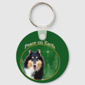 Porte-clés Collie (rude) Paix (Verso)