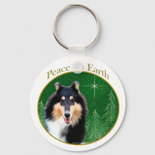 Porte-clés Collie (rude) Paix (Recto)